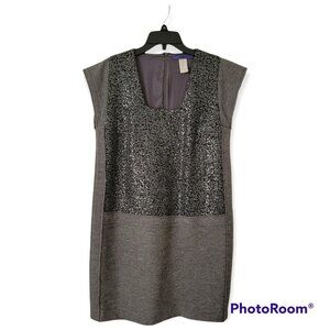 Les Conpains Gray Virgin Wool And Sequined Dress Size M